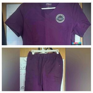 Women's Purple Scrub Set top and bottom size XS